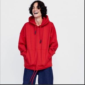 Zara red pouch pocket sweatshirt, worn one time